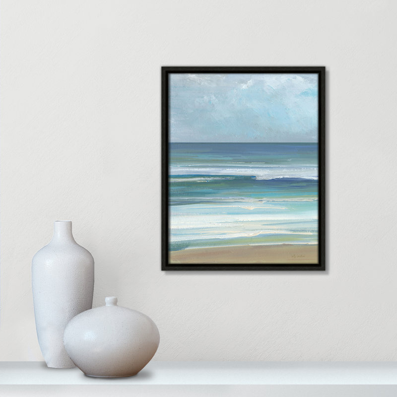 «Gentle Waves I Print» par Sally Swatland, Espresso, H 15,5 po x l 12,5 po