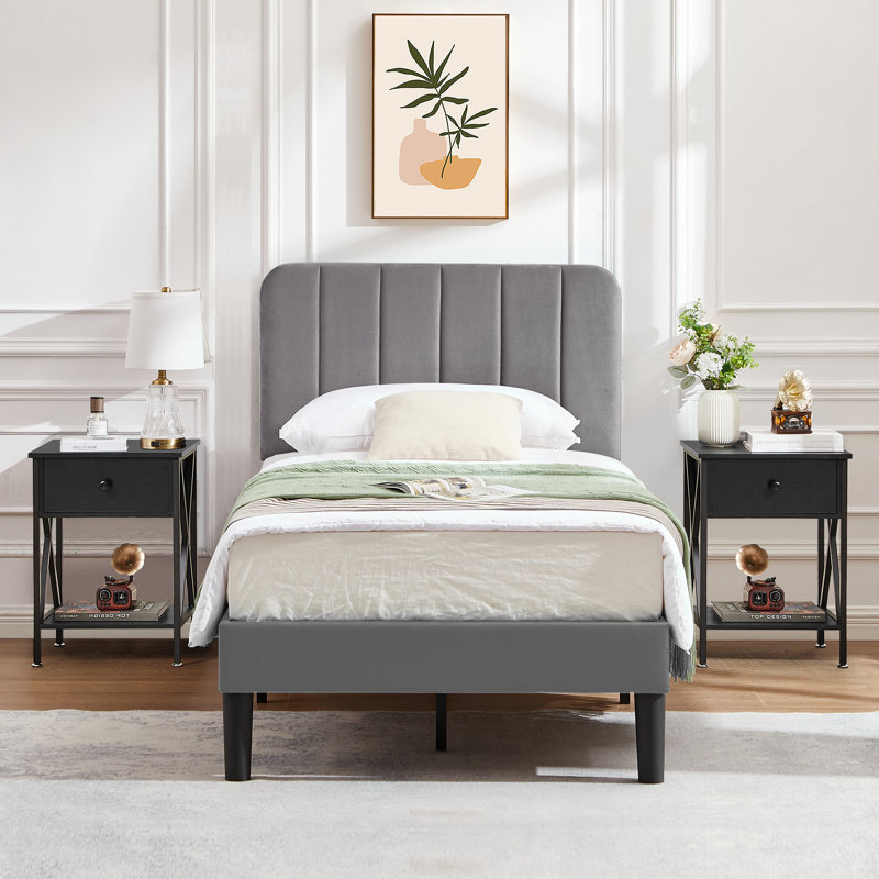 Steel Piece Bedroom Set, Black, Twin