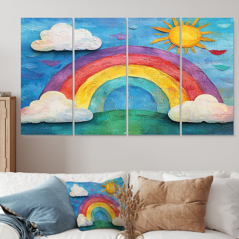 Rainbow Bright I - ensemble d'art mural pour chambre de bébé, H 32 po x l 64 po