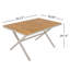Table de salle à manger d'extérieur en bois avec pieds en forme de X