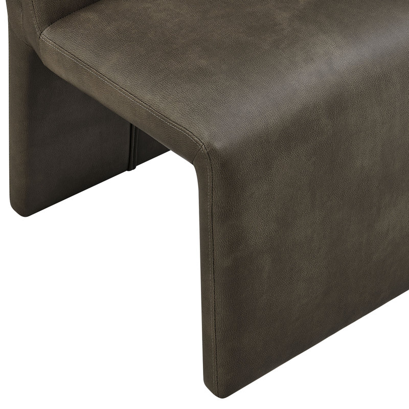 Chaise d'appoint en cuir Emory, Champignon