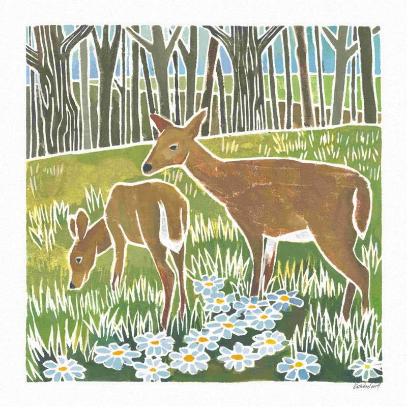 Wild Woodland IV - par Kathrine Lovell, peinture sur toile tendue, H 12 po x l 12 po