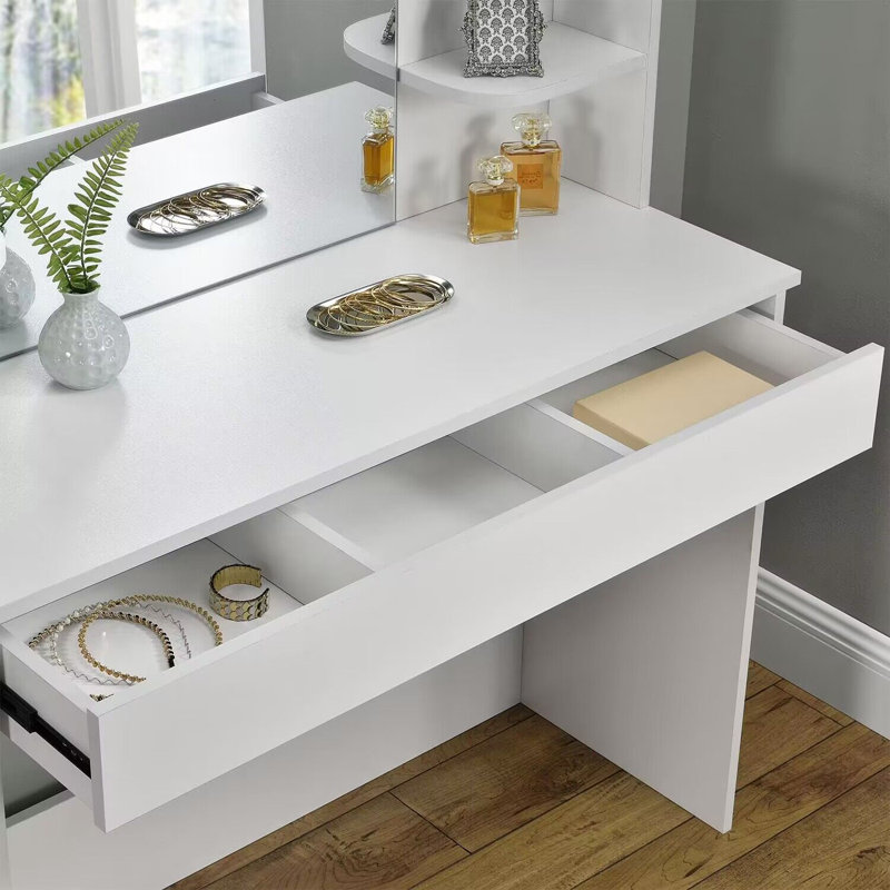 Narielle White Dressing Table with Mirror & Lights