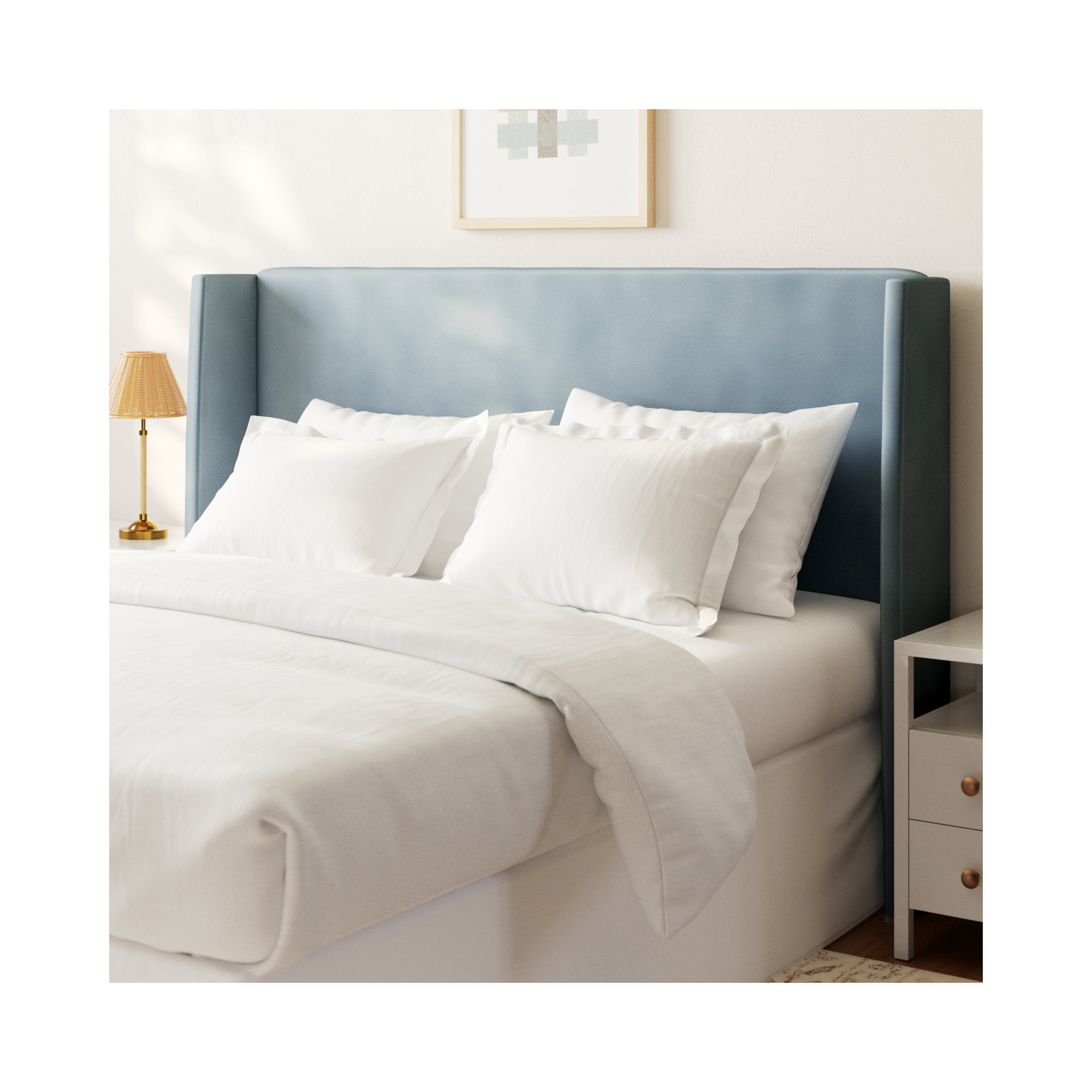 Bellfield Upholstered Headboard, Classic Ocean Velvet, King