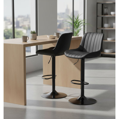Adjustable Height Counter Stool with Metal Frame