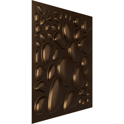 Panneau mural décoratif 3D en schiste EnduraWall l 19 5/8 po x H 19 5/8 po, chrome brillant (couvre 2,67 pieds carrés)