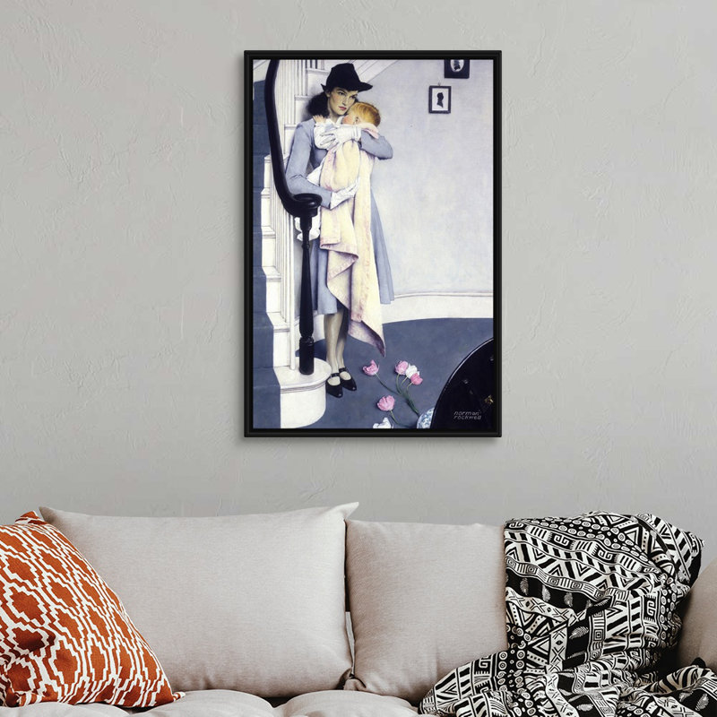 Art mural sur toile Norman Rockwell, Cadre flottant noir, H 38 po x l 26 po x P 1,75 po
