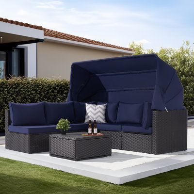 Wicker 5 - Person Patio Conversation Set