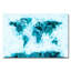 « world map splashs », reproduction d’impression sur toile tendue en bleu-11921109