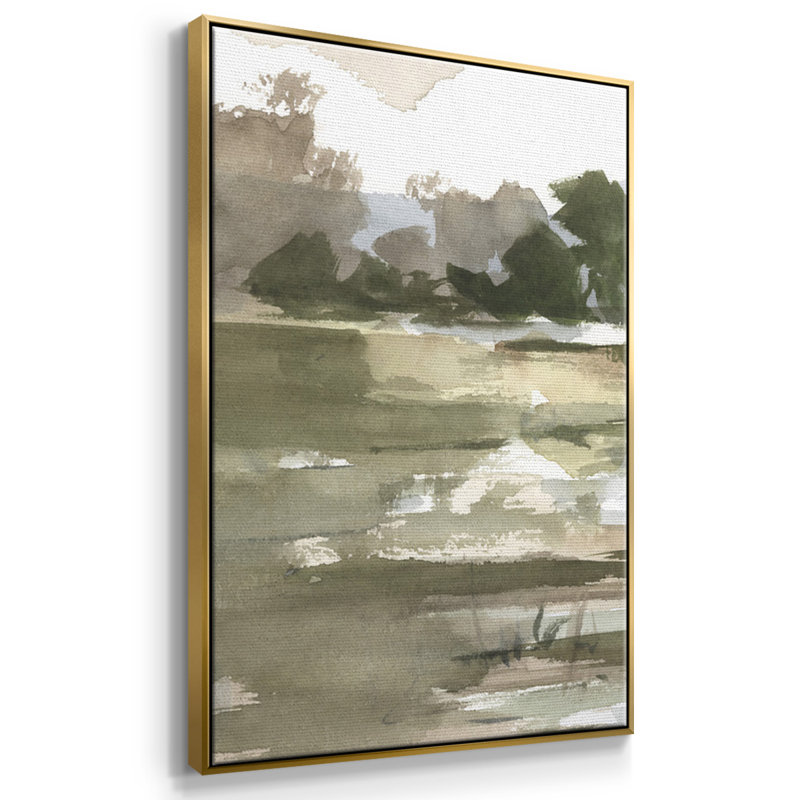 Autumn Stream I, reproduction sur toile 3 pièces, H 40 po x l 78 po x P 2 po, Or