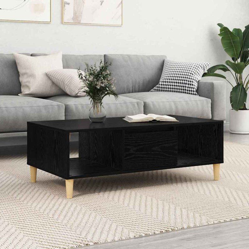 With Storage With Door Engineered Wood, Black Oak