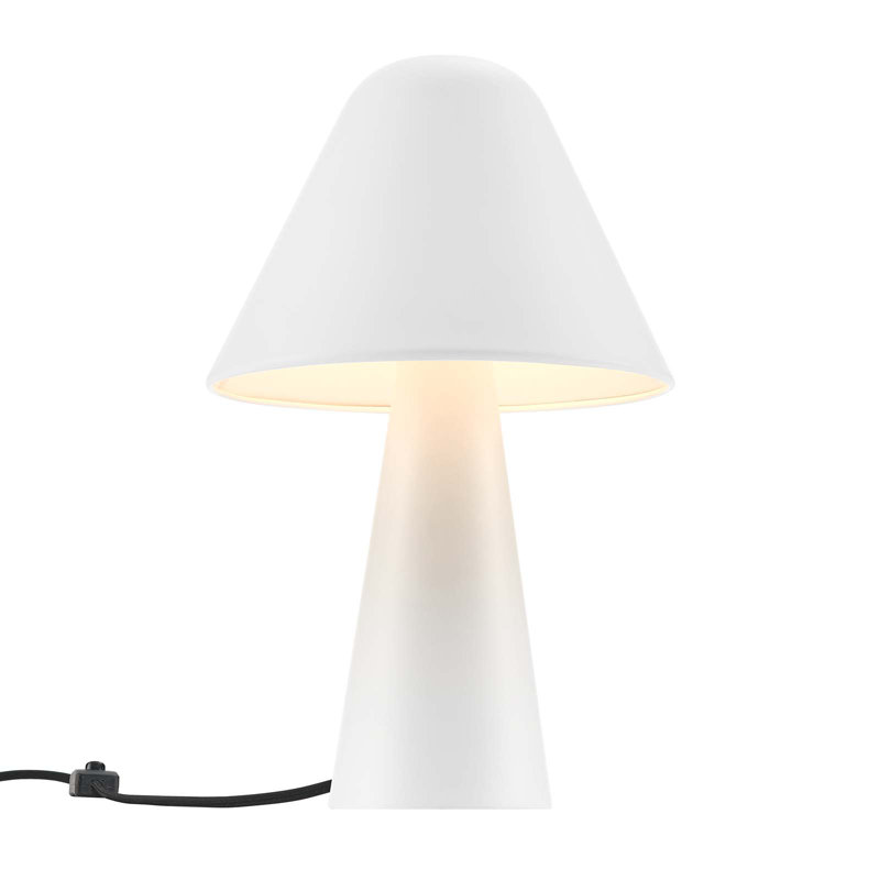 White Adjustable Metal Mushroom Table Lamp