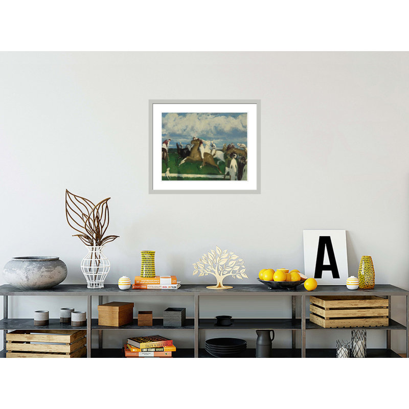Le jeu de polo par George Bellows - impression giclée encadrée, 23.5" H x 27.94" W