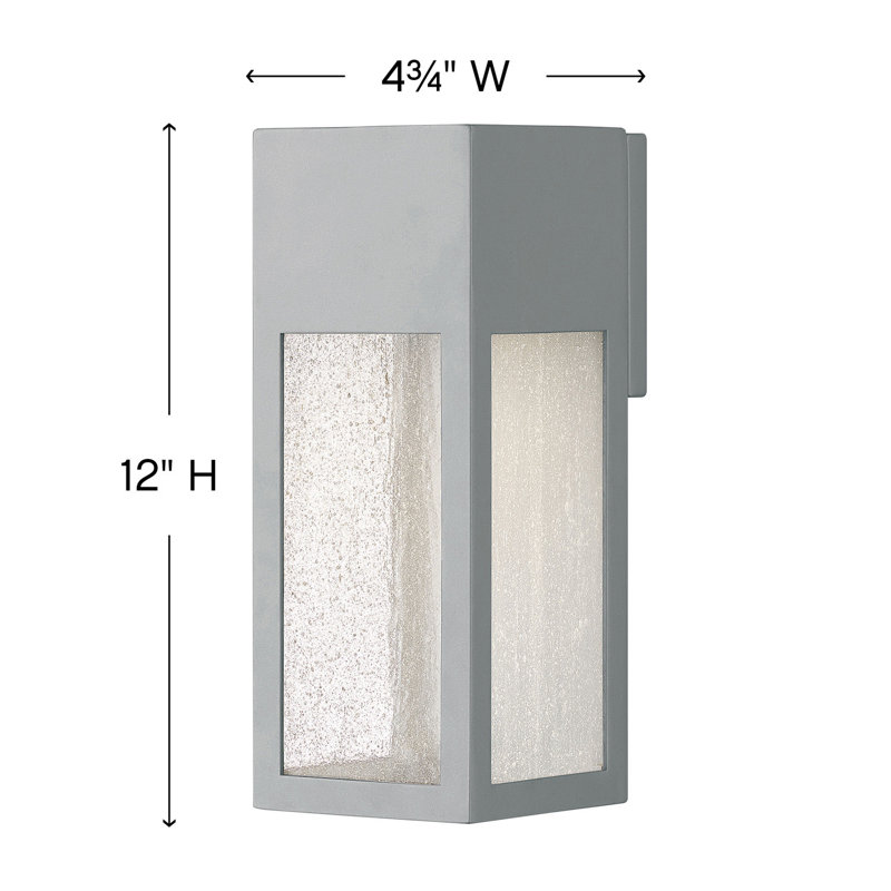 Plafonnier encastré d'extérieur à DEL Rook, Titane, 6,5 W, H 12 po x l 4,8 po x P 4,8 po