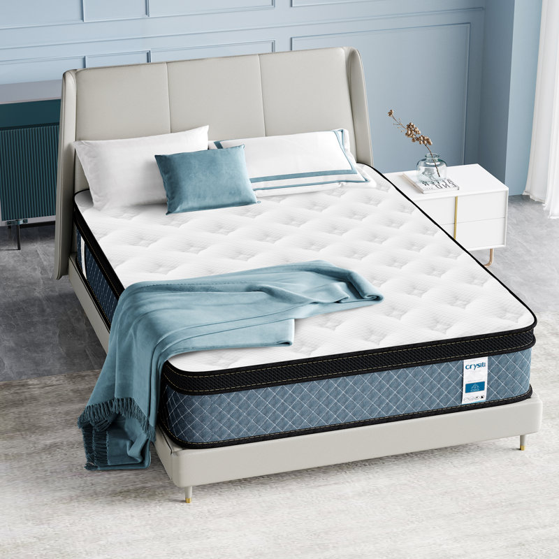 Grand matelas hybride à ressorts ensachés moyen en mousse à mémoire de forme 14 po Larksville, Grand lit