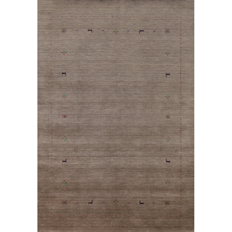 Tapis brun brun Gabbeh 5 x 8