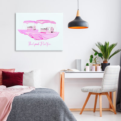 Toile «Think Pink Float Free», conception par Ziwei Li