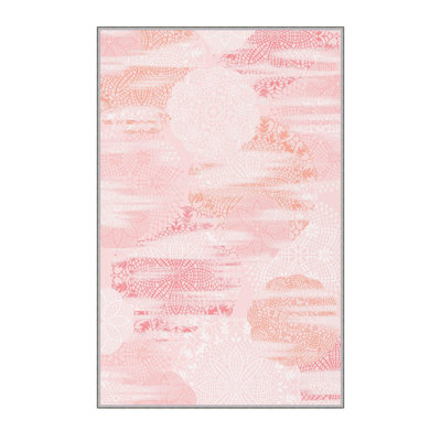 Stylish Woven Carpet, 5.6 x 7.5 Feet, 100% Polyester, 0.3 in Pile Height | Antibacterial, Non-Slip PVC Felt Dot Underside, Machine Washable | 3D Digital Printing, Durable & Easy to Maintain - Perfect for Any Room