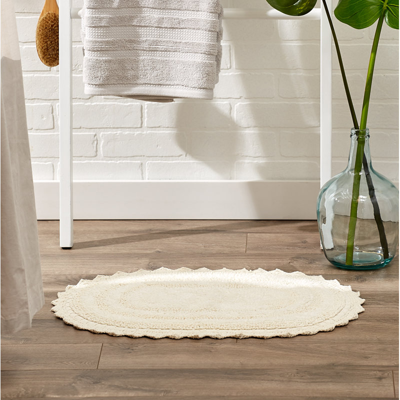 Tapis de bain crochet, l 17 po x L 24 po, Crème