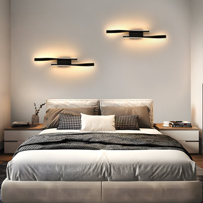 Black Aluminum Hardwired LED Bar Sconce
