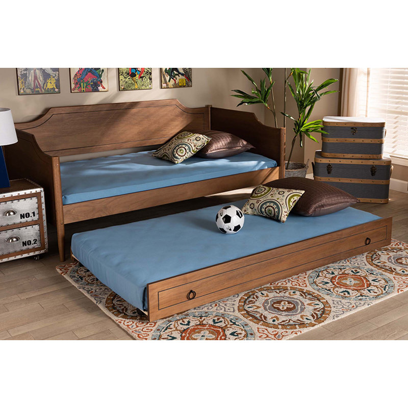 Lit gigogne simple Keiona, Brun