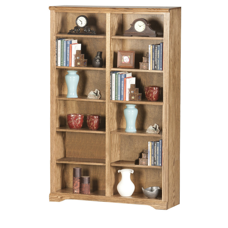 Bibliothèque standard en bois massif H 84 "x l 45" Rafeef, Chêne clair moyen