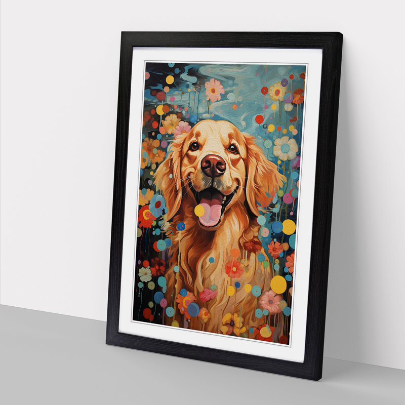 Golden Retriever Dadaism - Framed Print