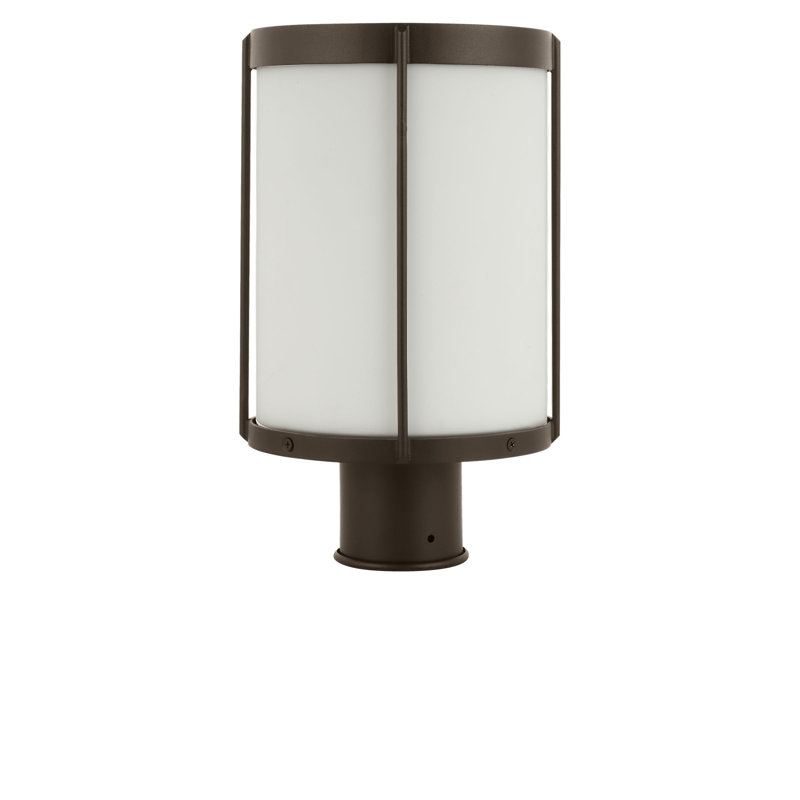 Lanterne de poteau d'extérieur 13 lumières Luning, Bronze Antique, Verre gravé blanc, Non