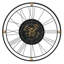 Grande horloge murale 31,5 x 3 x 31,5 po - chiffres romains, cadre mince en fer noir avec des accents sphériques dorés, décoration de 9 lb pour le salon / foyer