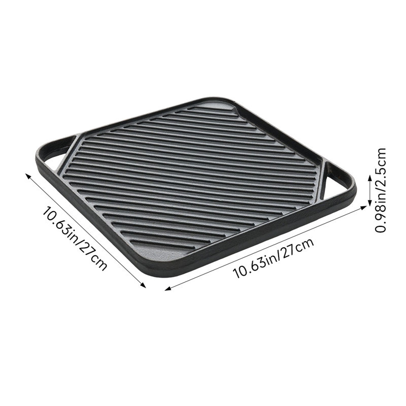 Cast Iron Grill & Griddle Pan