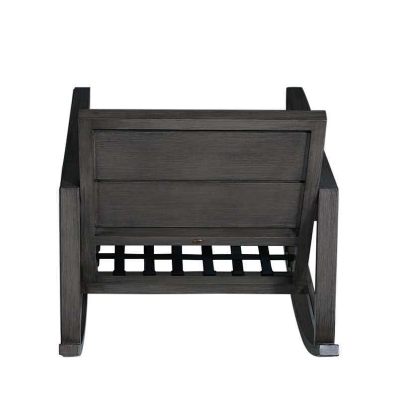 Avondale Wrought Aluminum Outdoor Rocker Chair by Summer Classics, Welt + Dream Fill, Perigold Play Navy, Slate Gray