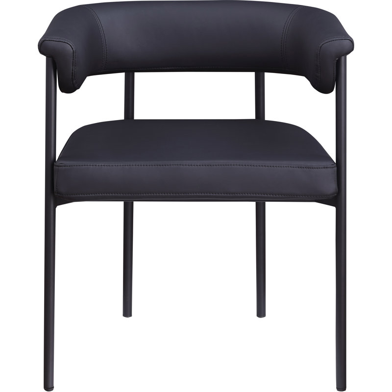 Chaise de salle à manger Malin, Cuir végétalien noir