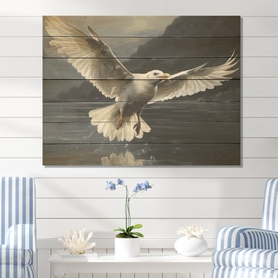 Seagulls Flight - Coastal Animal On Wood Print