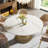 Babbie Round Stone Top Metal Base Dining Table