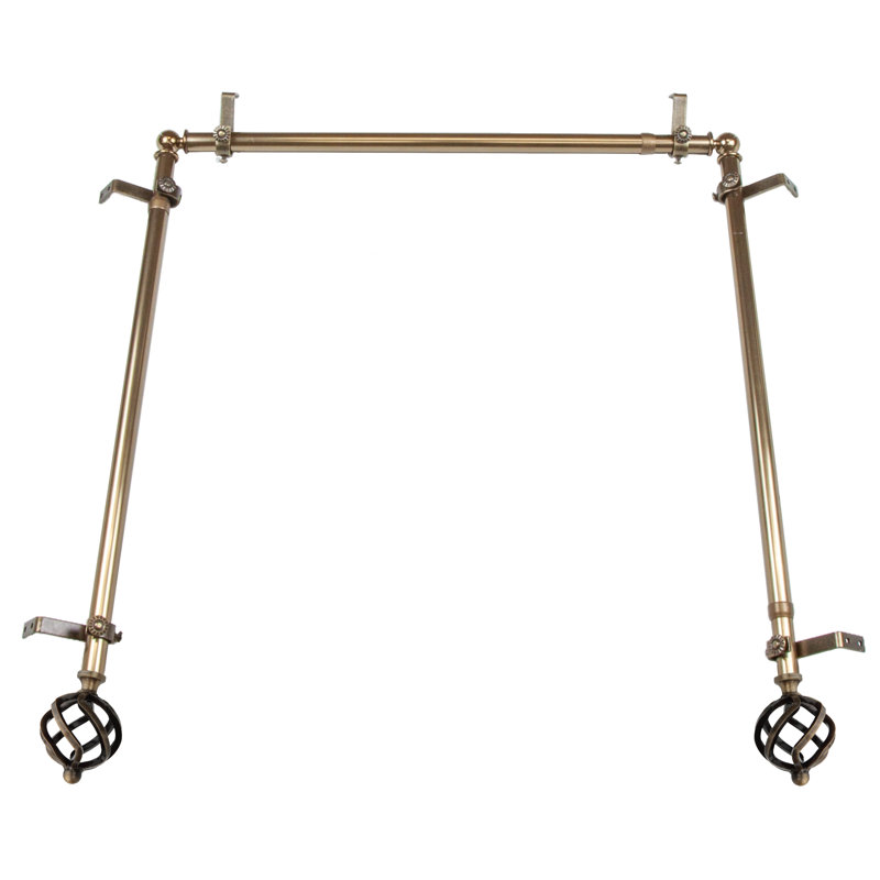 Tringle à rideaux simple réglable 0,81 po Serio, Laiton antique, H 2,5 po x l 510 po x P 2,75 po