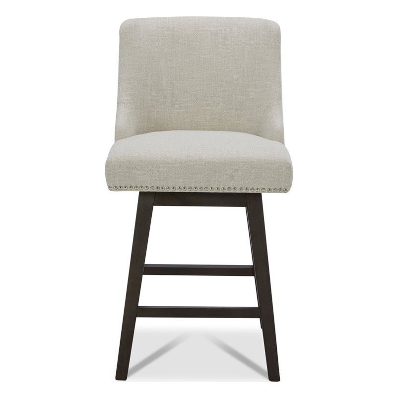 Shurma Swivel Upholstered Counter Stool, Linen