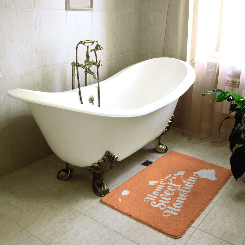 Tapis pour salle de bain honolulu hawaii, l 21 po x L 34 po, Orange