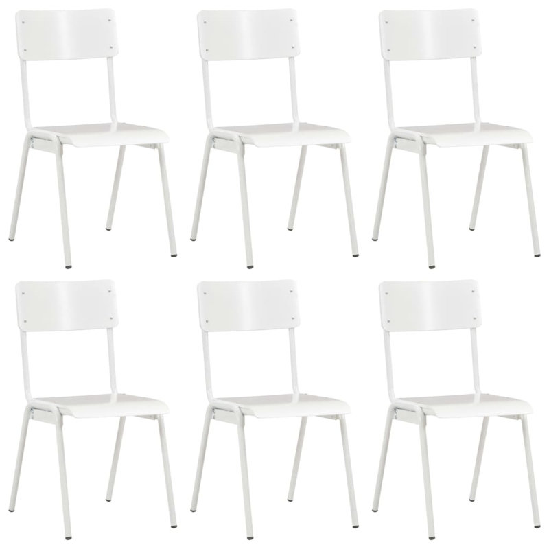 Jason 46cm H Stacking Side Chair in Brown, White, 6