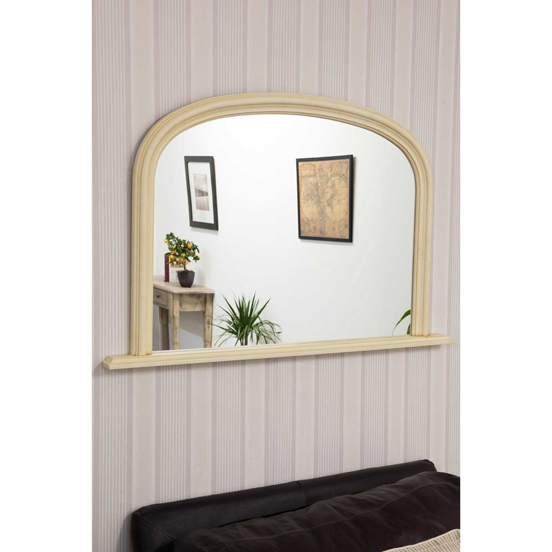Otto Wood Flat Wall Mirror, Cream