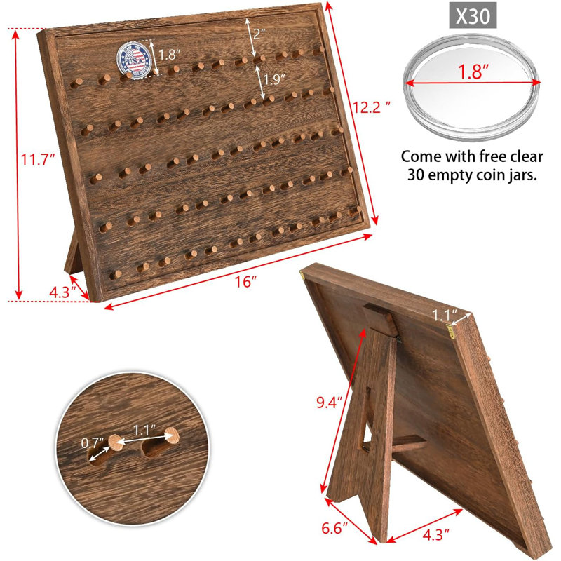 Wooden Challenge Coin Display Case