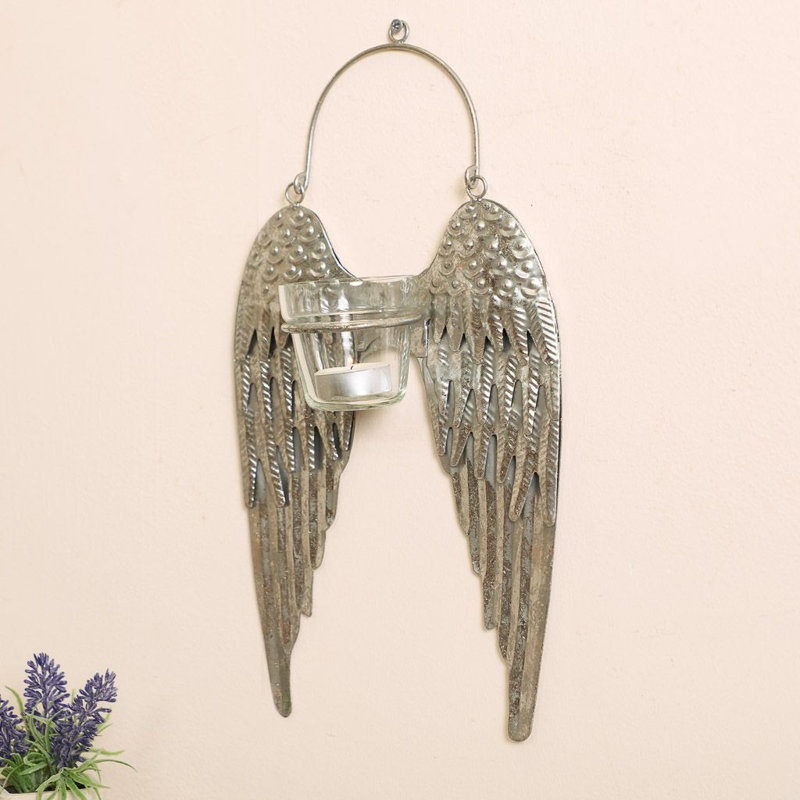 Metal Wall Votive Holder, Silver