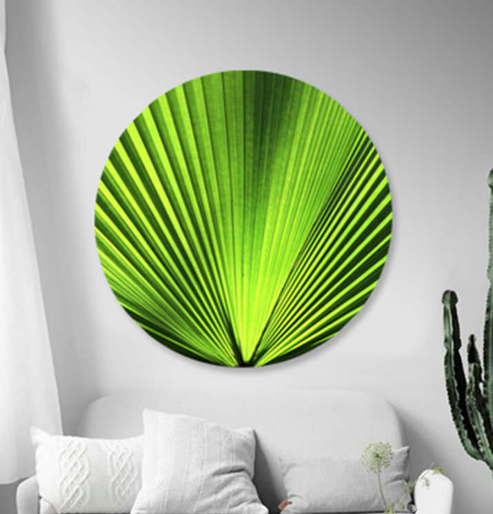 Green Palm Frond Print, 24" H x 24" W x 2.5" D