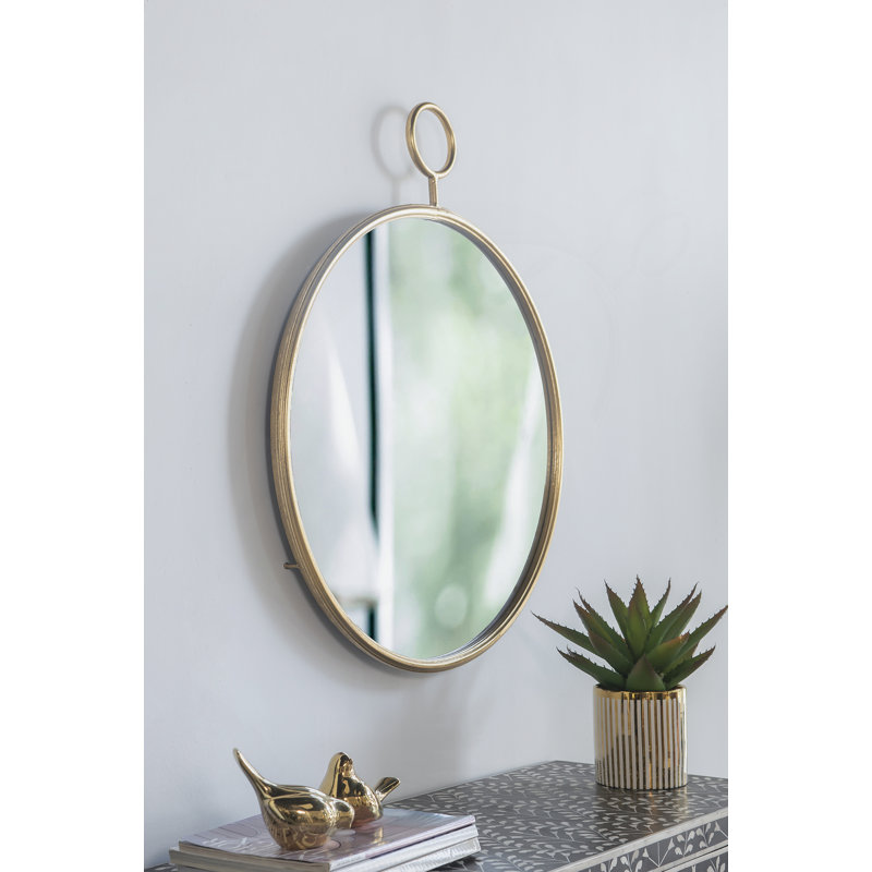 Iron Frame Vertical Round Mirror