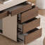Bureau rectangulaire en bois manufacturé beige et brun noisette avec 6 tiroirs-1865267090-1865267182