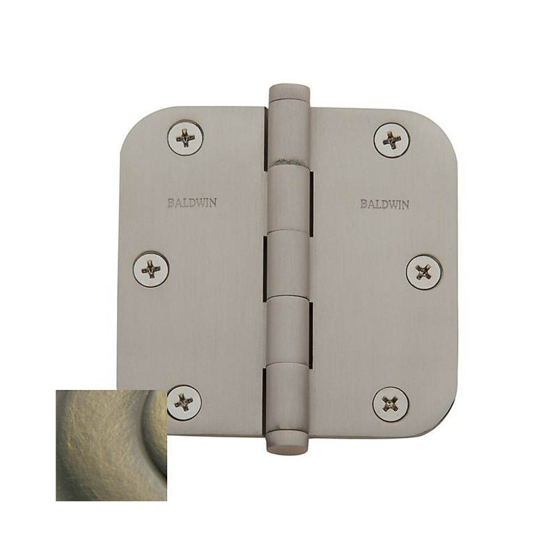 3.5" H × 3.5" W Butt/Ball Bearing Single Door Hinge, Antique Brass
