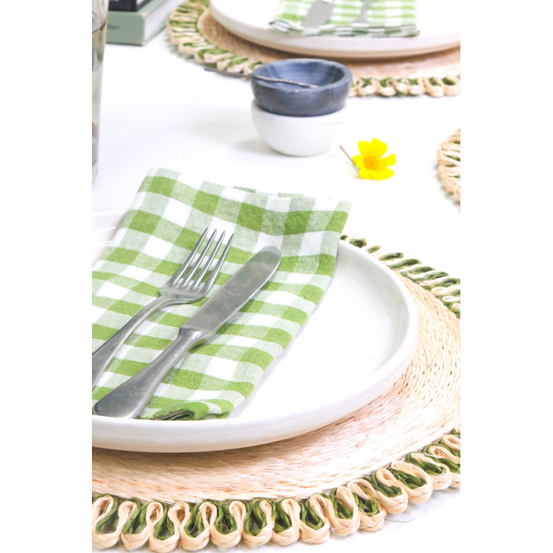 Alessandro Linen Square Napkins, Clementine