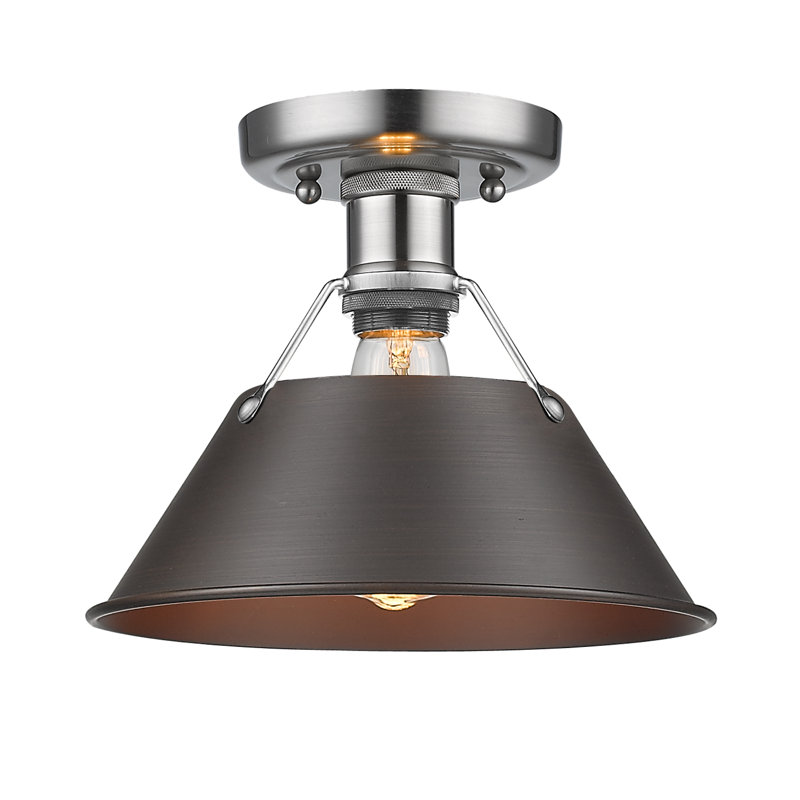 Weatherford Flush Mount, Rubbed Bronze, Pewter