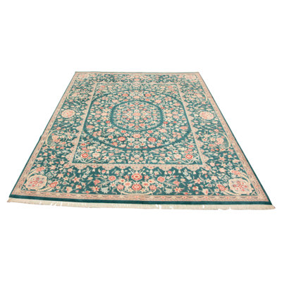Cozumel One-of-a-Kind 9'3" X 12'1" 2010s Wool Area Rug in Green