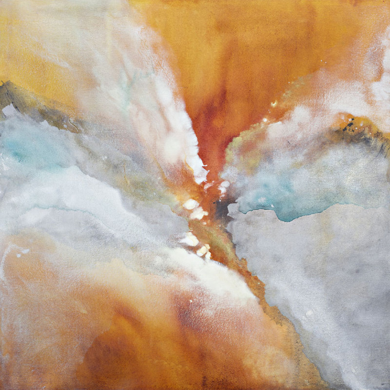 Titian Flux Painting by Jennifer Hollack Raboin, Stretched Canvas, 50" H x 50" W x 2" D
