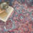 Machine Washable Oriental Blue/Brick Red Area Rug-1933765140